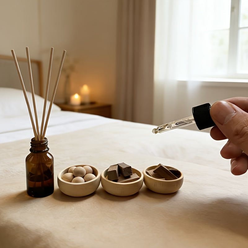 Mini Wooden Diffusion Bowl, Wooden Diffuser - Flameless Diffusion Wood, Suitable for Home, Car, and Office Decoration Essential Oil Diffuser - Long-lasting Evaporation, Elegant Wooden Diffuser