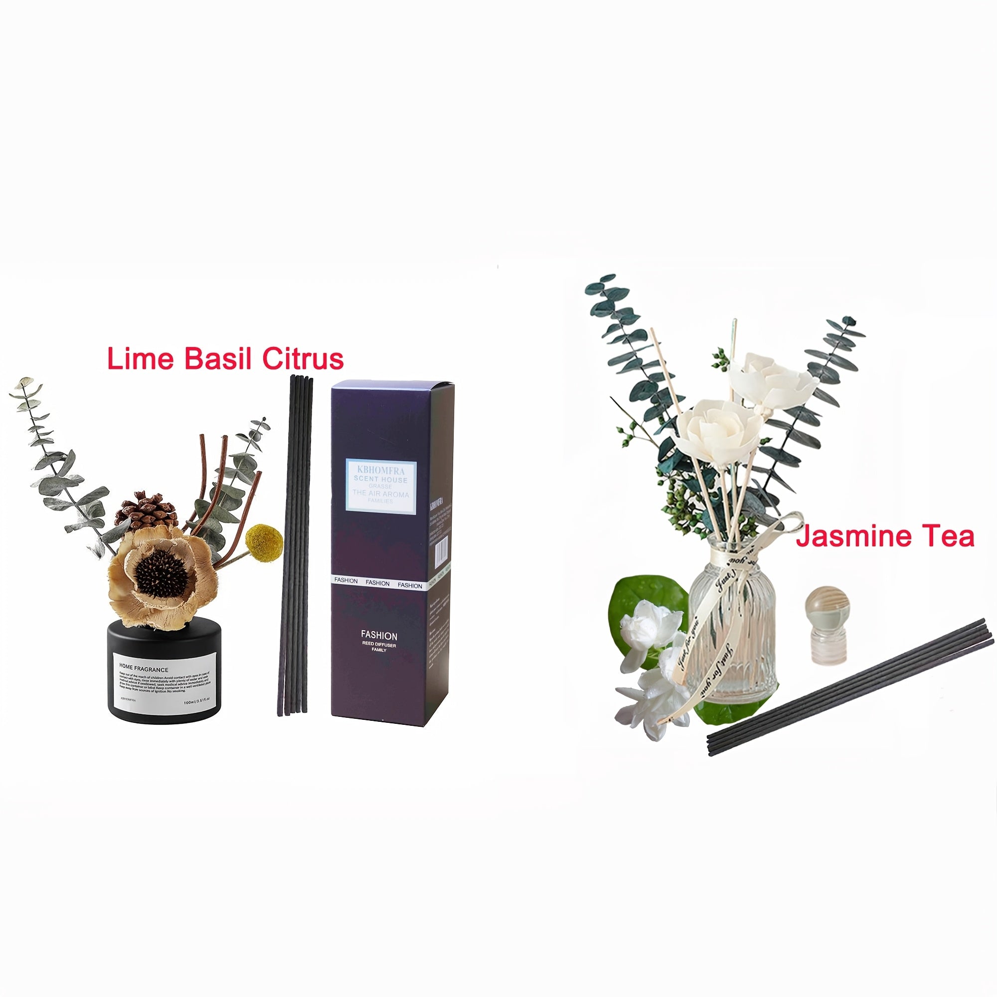 2pcs Gardenia Scented Christmas Reed Diffuser 3.38fl.oz Home Fragrance Aromatherapy Sticks