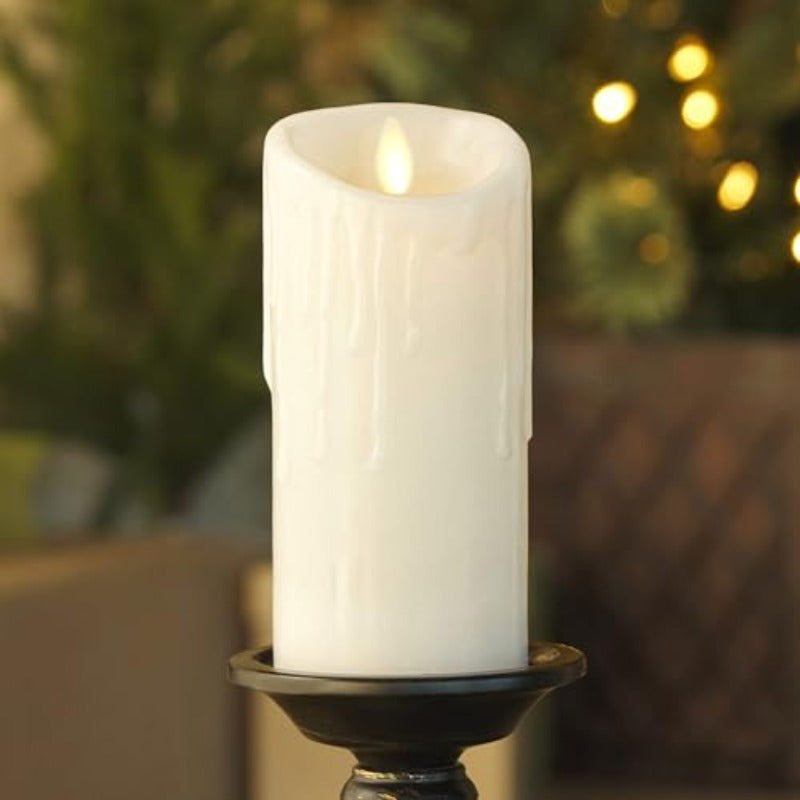 Luminara Wax Drip Flameless LED Candle White 3\