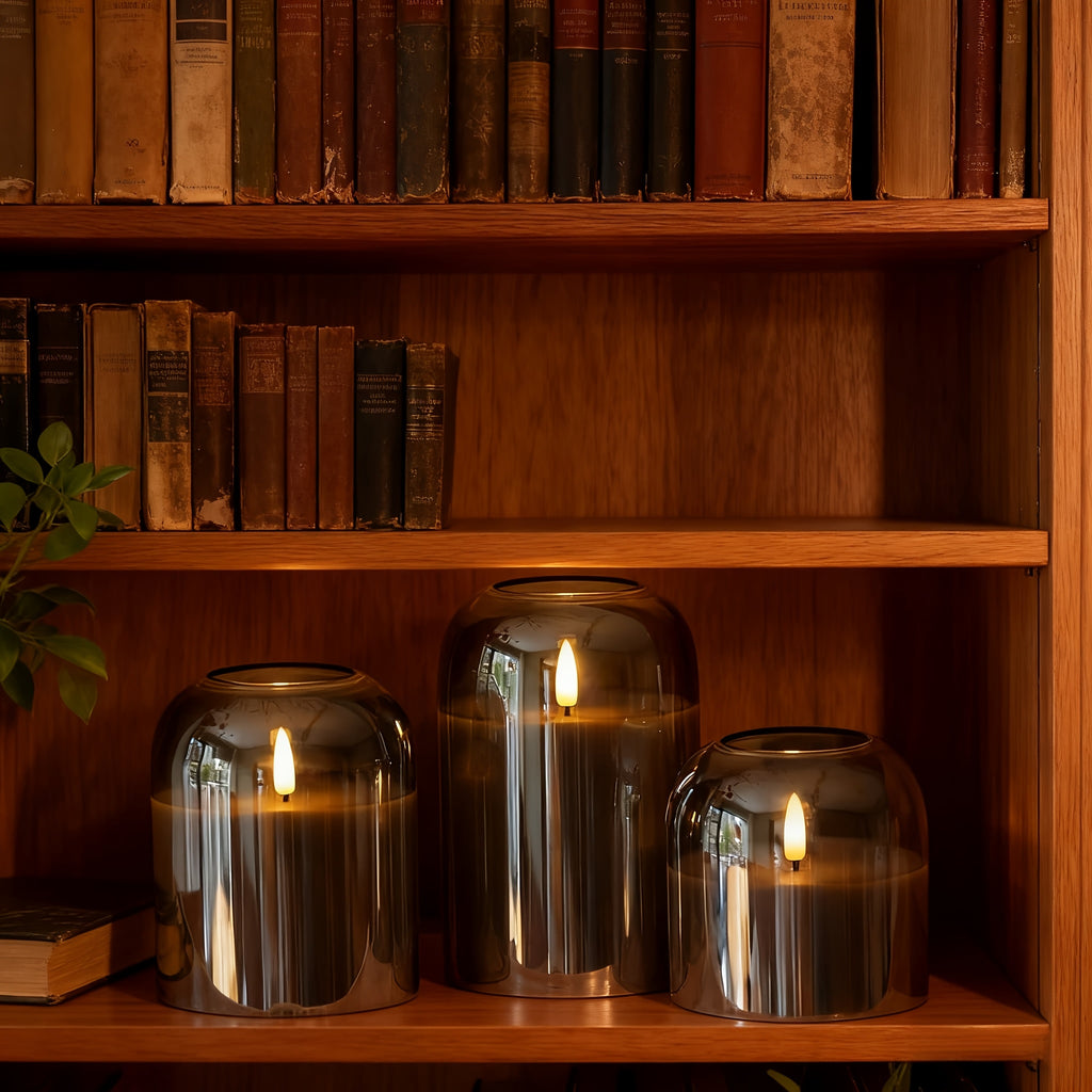 3-Pack Flameless LED Candles | Remote Controlled, Smoke-Free, Safe Home and Bathroom Decoration, Adjustable Lighting, Battery Powered (Remote Control Included, Batteries Not Included)