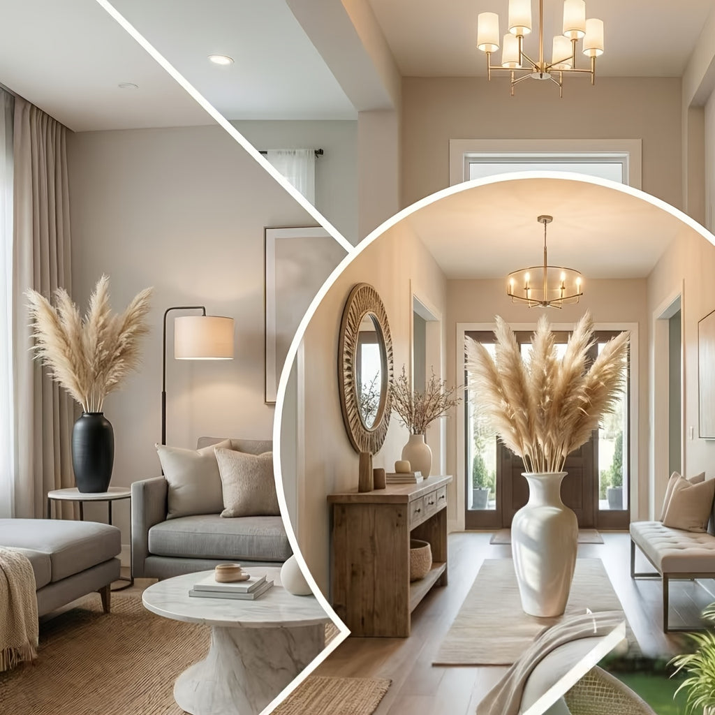 40-inch Pampas Grass, Dry Reed Flowers, And Fluffy, Tall Natural Dried Flower Home Decor Bouquet That Can Be Trimmed To Length As Needed. Bohemian-style Home Decor, Living Room Flooring Decoration, Country Style, Gardens, Weddings, Christmas Gifts