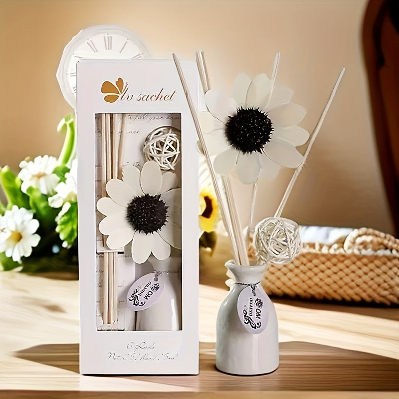 Flameless Gift Set • Rattan Sticks & Ceramic Diffusers • Perfect for Festive Gifting • Hotel Rooms & Living Room Decor