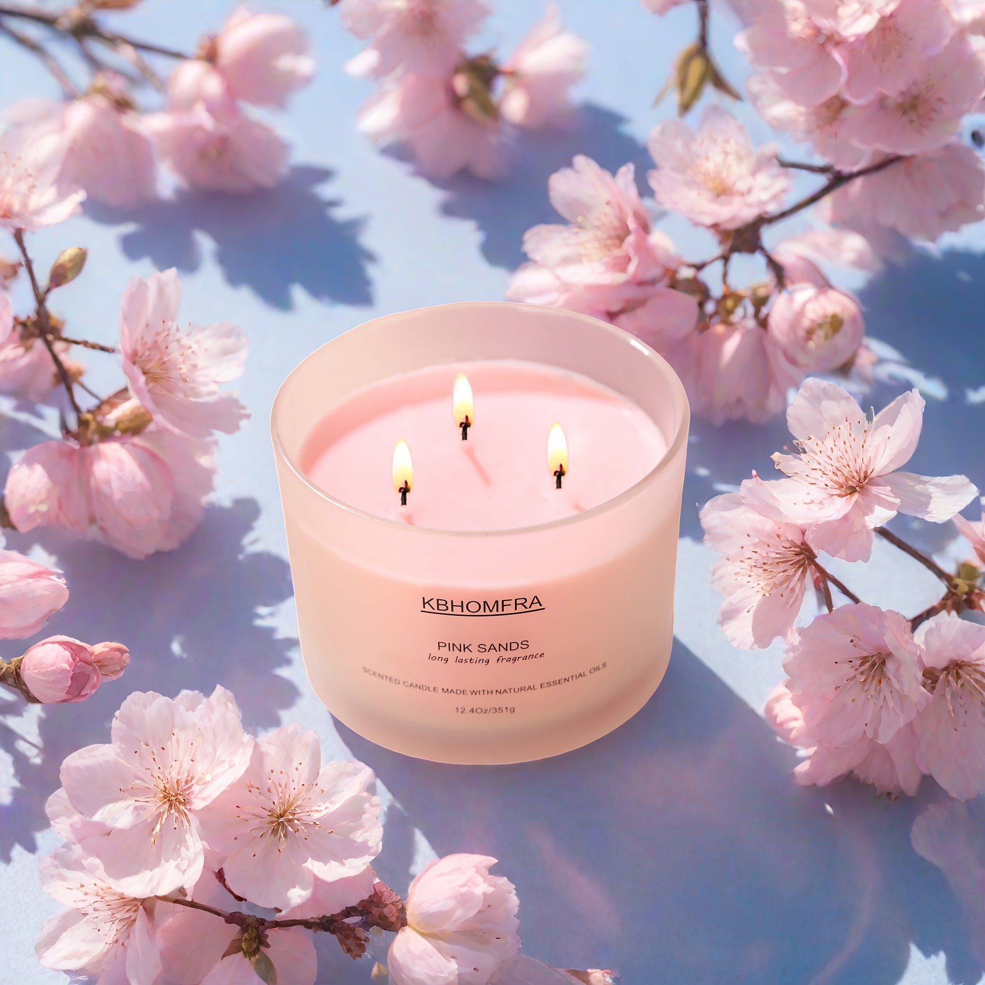 KBHOMFRA 2Pack Scented Candle for Home, Coconut Jasmine Lavender Essential Oils Fragrant, Soy Wax 12.4Oz Large Capacity, 3-Wick 70 Hours Burn, for Festival Luxury Gift, Sleep Relaxation Ambience