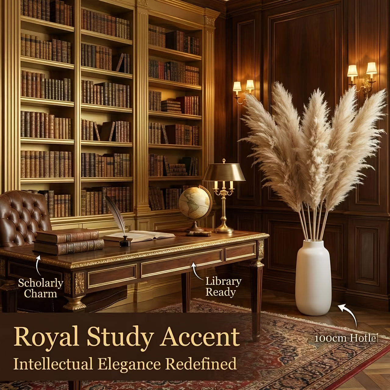 39 Inches Tall, Natural, Elegant And Fluffy Reed Grass, Large Dried Bouquet, Bohemian Style, Decorated with Farmhouse And High Foam Grass, Restaurant Vase Decor Bouquet - No Maintenance Required for Indoor\u002Foutdoor Decorations