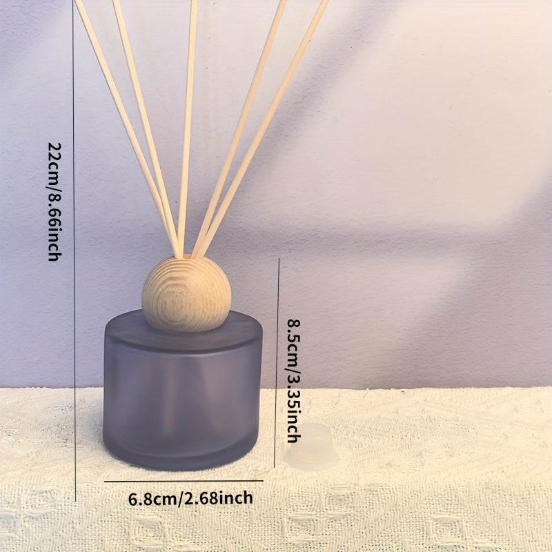 Rattan Reed Diffuser Refill Bottle with Wooden Lid, Glass Container for Essential Oils, Perfume, and Aromatherapy Decor