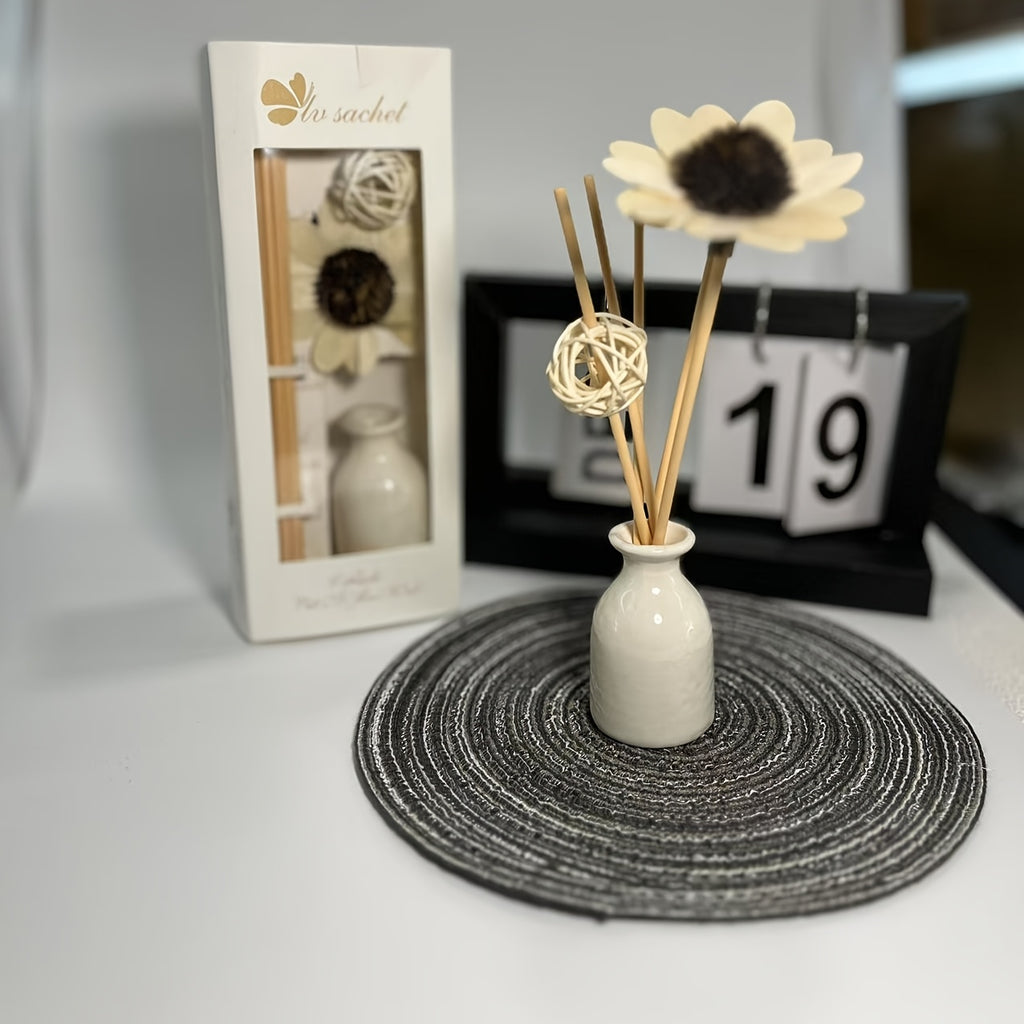 Flameless Gift Set • Rattan Sticks & Ceramic Diffusers • Perfect for Festive Gifting • Hotel Rooms & Living Room Decor