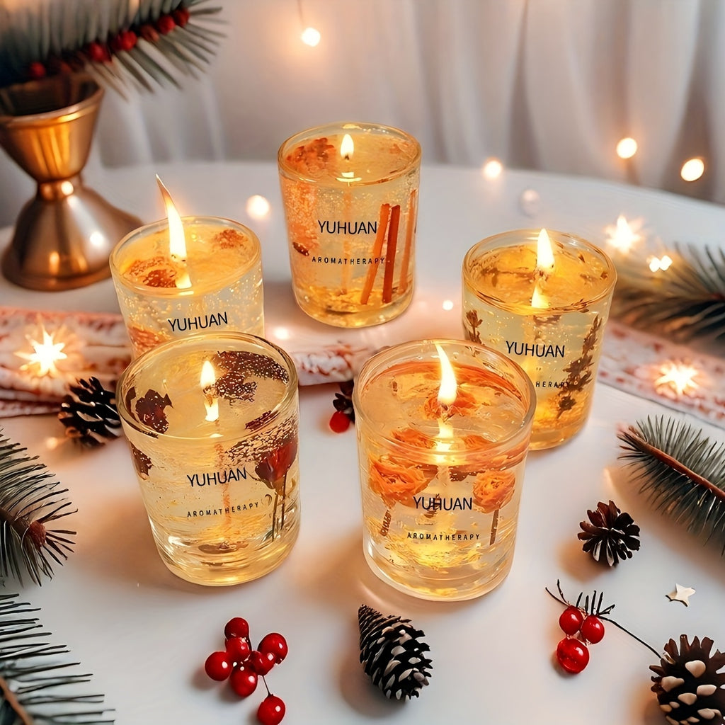 160g\u002Fpcs 4pcs Set with A Total Weight Of 50, 4oz for Spring And Summer New Glass Essential Oil Candles, Bedroom Living Room Indoor Home Decoration Ornaments, Wedding Souvenirs, Halloween, Christmas, Valentine'S Day Gifts