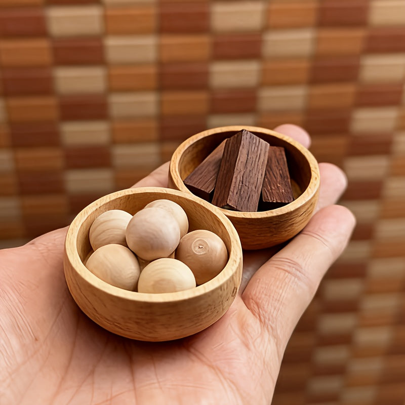 Mini Wooden Diffusion Bowl, Wooden Diffuser - Flameless Diffusion Wood, Suitable for Home, Car, and Office Decoration Essential Oil Diffuser - Long-lasting Evaporation, Elegant Wooden Diffuser