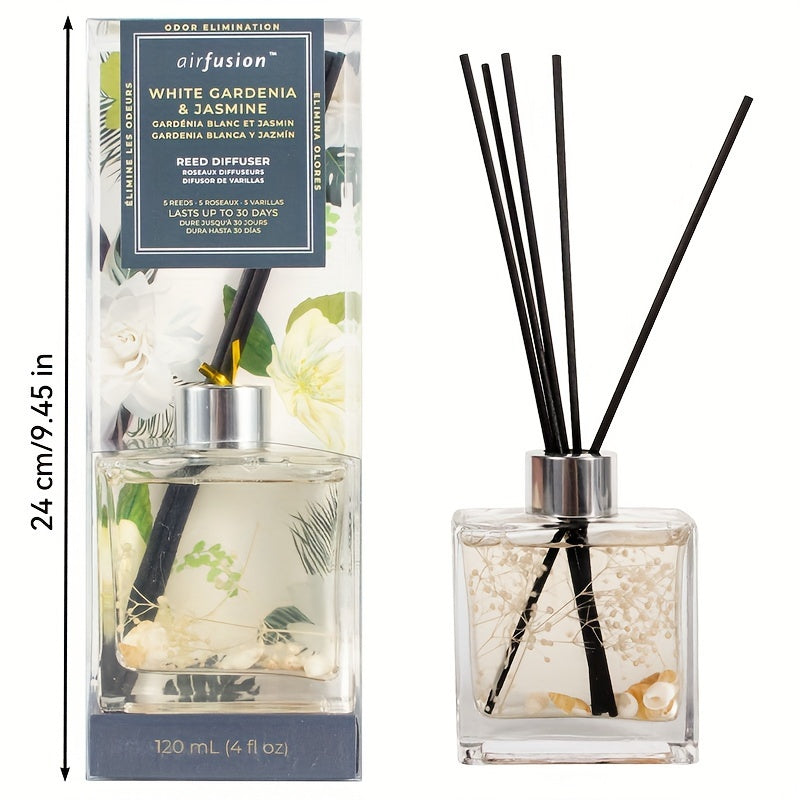 Reed Diffuser Sets, 4oz White Gardenia & Jasmine Aromatherapy, Toilet Deodorizer Household Air Fresh Loose Fragrance, Lasting Fragrance, for Bedroom, Living Room, Study Fragrance Decoration, Advanced Hotel