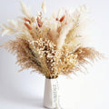 17'' Tall Dried Flower Bouquet - Natural & Brown Boho Floral Arrangement with Pampas Grass, Bunny Tails & ' Breath - Rustic Wedding Centerpiece, Home Decor in, Golden & Brown Tones - Low Maintenance Dried Flowers for Vase or No Vase Display