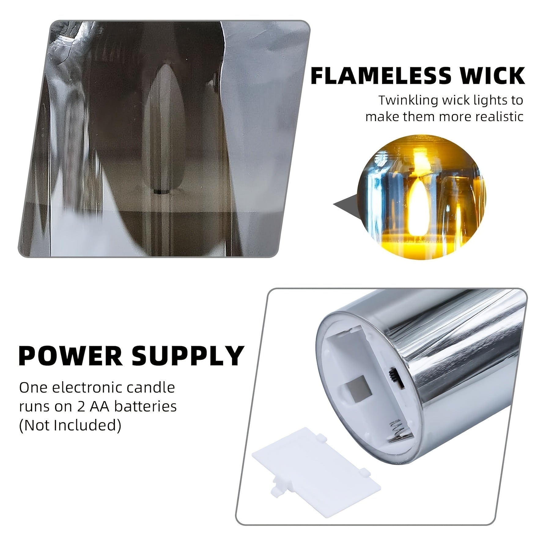 3-Pack Flameless LED Candles | Remote Controlled, Smoke-Free, Safe Home and Bathroom Decoration, Adjustable Lighting, Battery Powered (Remote Control Included, Batteries Not Included)