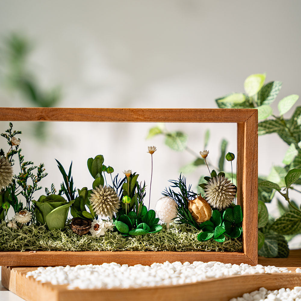 Complete Solid Wood Photo Frame Craft Kit with Preserved Dried Flowers - Round Vertical Assembly, Easy-to-Follow Instructions for Handmade Keepsake Frames, Home Decor & Team Building Activities, Durable Wood Material for Long-Lasting Display