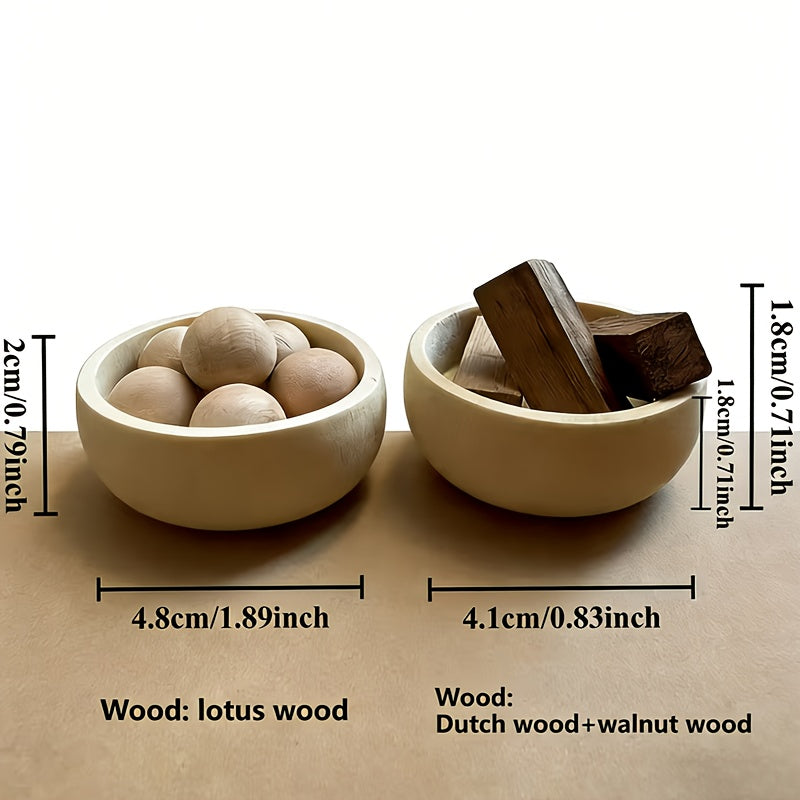 Mini Wooden Diffusion Bowl, Wooden Diffuser - Flameless Diffusion Wood, Suitable for Home, Car, and Office Decoration Essential Oil Diffuser - Long-lasting Evaporation, Elegant Wooden Diffuser