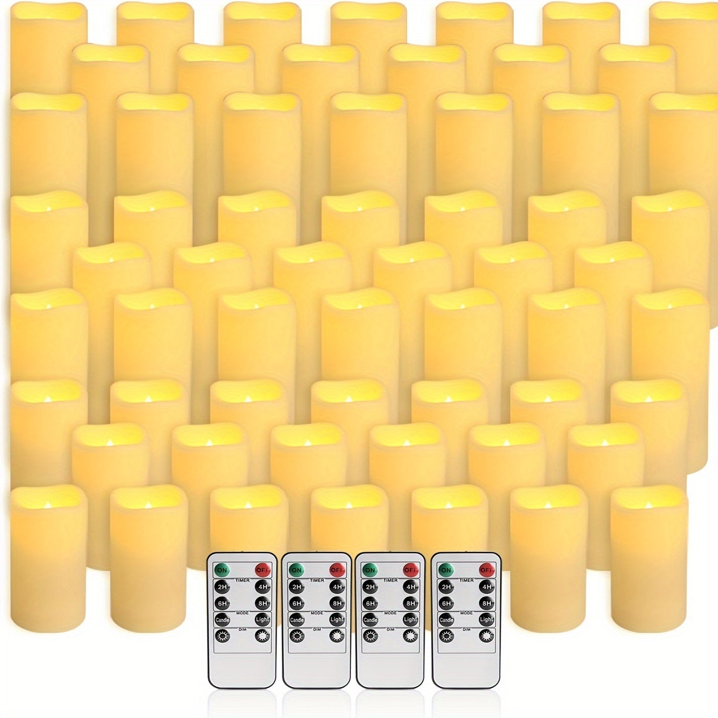 60pcs Ivory Electronic Candle Lights, Novel Flickering Flameless Tea Light Candles, 3 Sizes Of Height To Choose From, Long Battery Life, Candle Tea Lights Are Suitable For Indoor And Outdoor, Making Wishes, Anniversaries, Weddings, Etc.