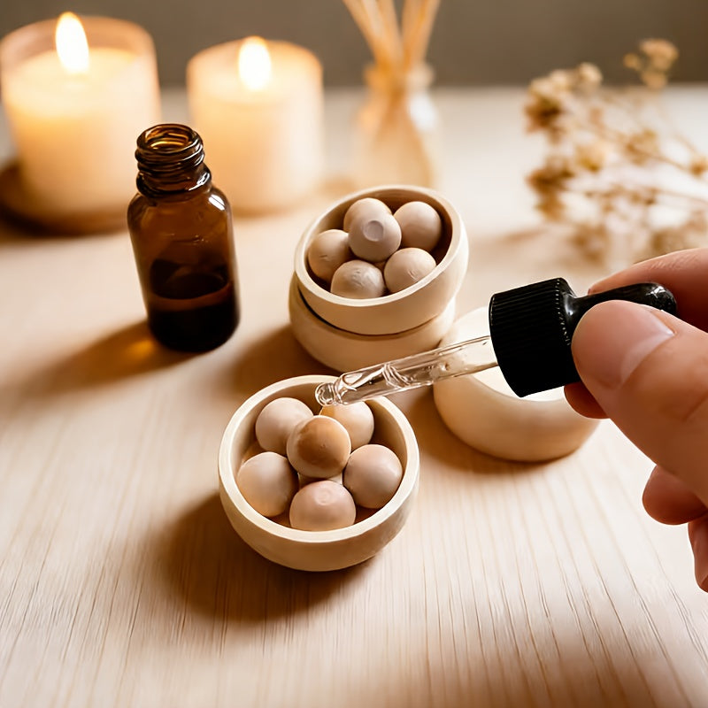 Mini Wooden Diffusion Bowl, Wooden Diffuser - Flameless Diffusion Wood, Suitable for Home, Car, and Office Decoration Essential Oil Diffuser - Long-lasting Evaporation, Elegant Wooden Diffuser