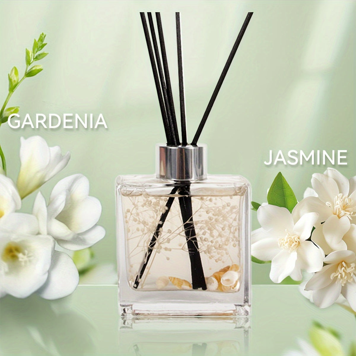 Reed Diffuser Sets, 4oz White Gardenia & Jasmine Aromatherapy, Toilet Deodorizer Household Air Fresh Loose Fragrance, Lasting Fragrance, for Bedroom, Living Room, Study Fragrance Decoration, Advanced Hotel