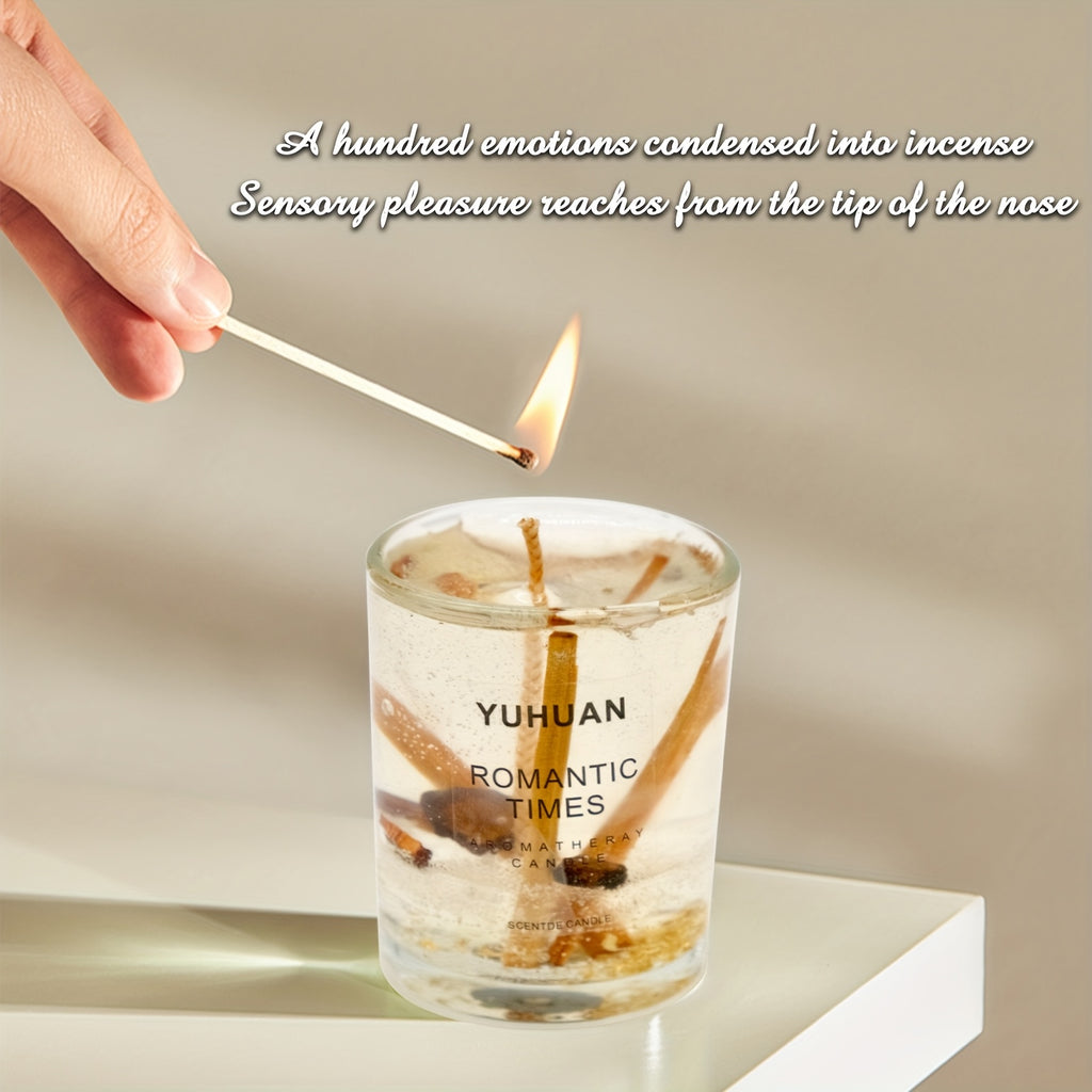 160g\u002Fpcs 4pcs Set with A Total Weight Of 50, 4oz for Spring And Summer New Glass Essential Oil Candles, Bedroom Living Room Indoor Home Decoration Ornaments, Wedding Souvenirs, Halloween, Christmas, Valentine'S Day Gifts