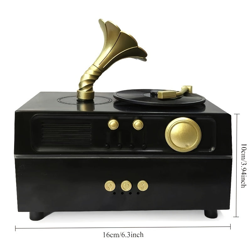 Introducing The 2025 Vintage USB Humidifier Featuring a Rotating Record Player Design And Aromatherapy Capabilities, Equipped with a 5.41oz Water Tank And a Timer That Can Be Set for 2 to 8 Hours - Ideal for Use at Home, in The Office