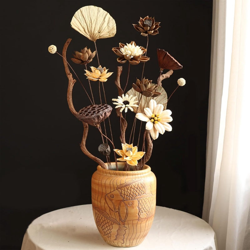 Natural Dried Lotus Pods with Stems 20 Artificial Long Stems Artificial Dried Lotus Pods with Stems for Home Decor Wedding 5pcs Large