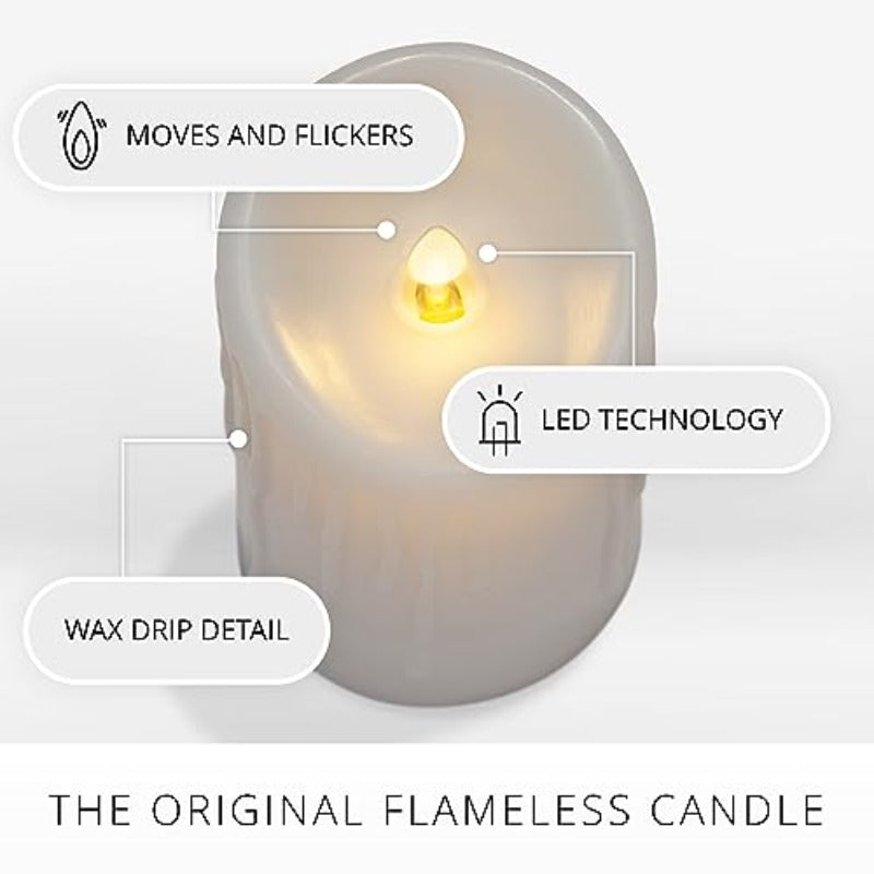 Luminara Wax Drip Flameless LED Candle White 3\