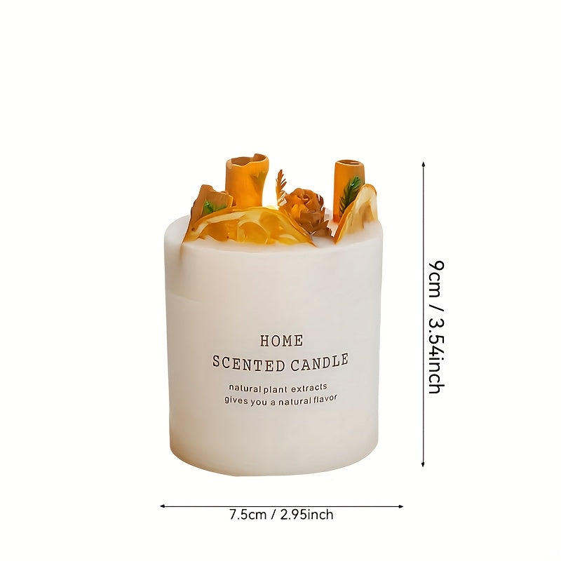 1pc, 9.5oz, Premium Floral Dry Flower Candle Floral Candle Decoration Soy Wax Home Fragrance Gift With Hand Gift, Suitable For Weddings, Anniversaries, Holiday Celebrations, Home Decoration, Valentine'S Day Gifts. Ladies' Gifts