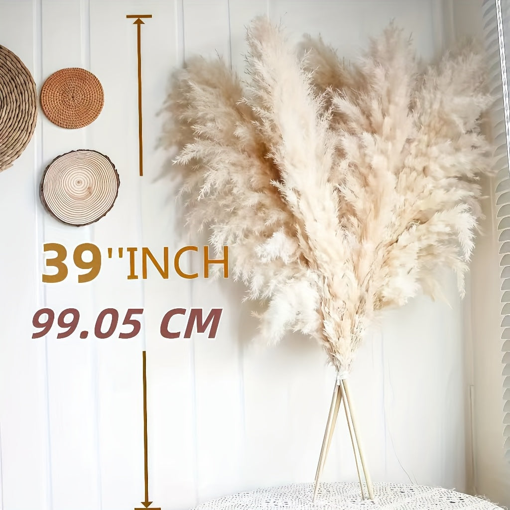 39 Inches Tall, Natural, Elegant And Fluffy Reed Grass, Large Dried Bouquet, Bohemian Style, Decorated with Farmhouse And High Foam Grass, Restaurant Vase Decor Bouquet - No Maintenance Required for Indoor\u002Foutdoor Decorations