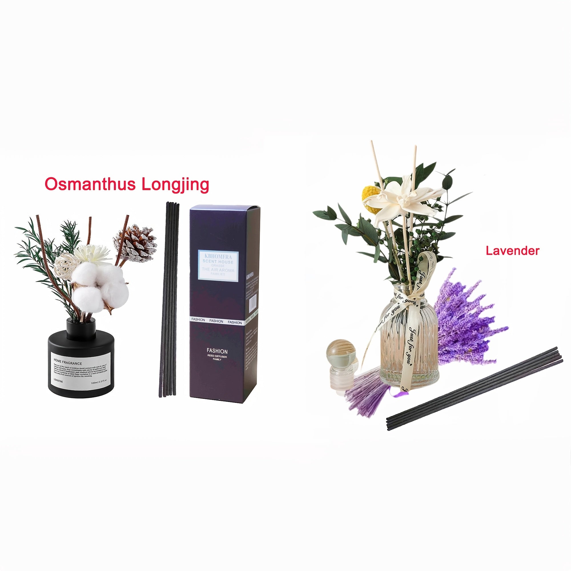 2pcs Gardenia Scented Christmas Reed Diffuser 3.38fl.oz Home Fragrance Aromatherapy Sticks