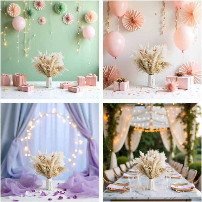 17'' Tall Dried Flower Bouquet - Natural & Brown Boho Floral Arrangement with Pampas Grass, Bunny Tails & ' Breath - Rustic Wedding Centerpiece, Home Decor in, Golden & Brown Tones - Low Maintenance Dried Flowers for Vase or No Vase Display