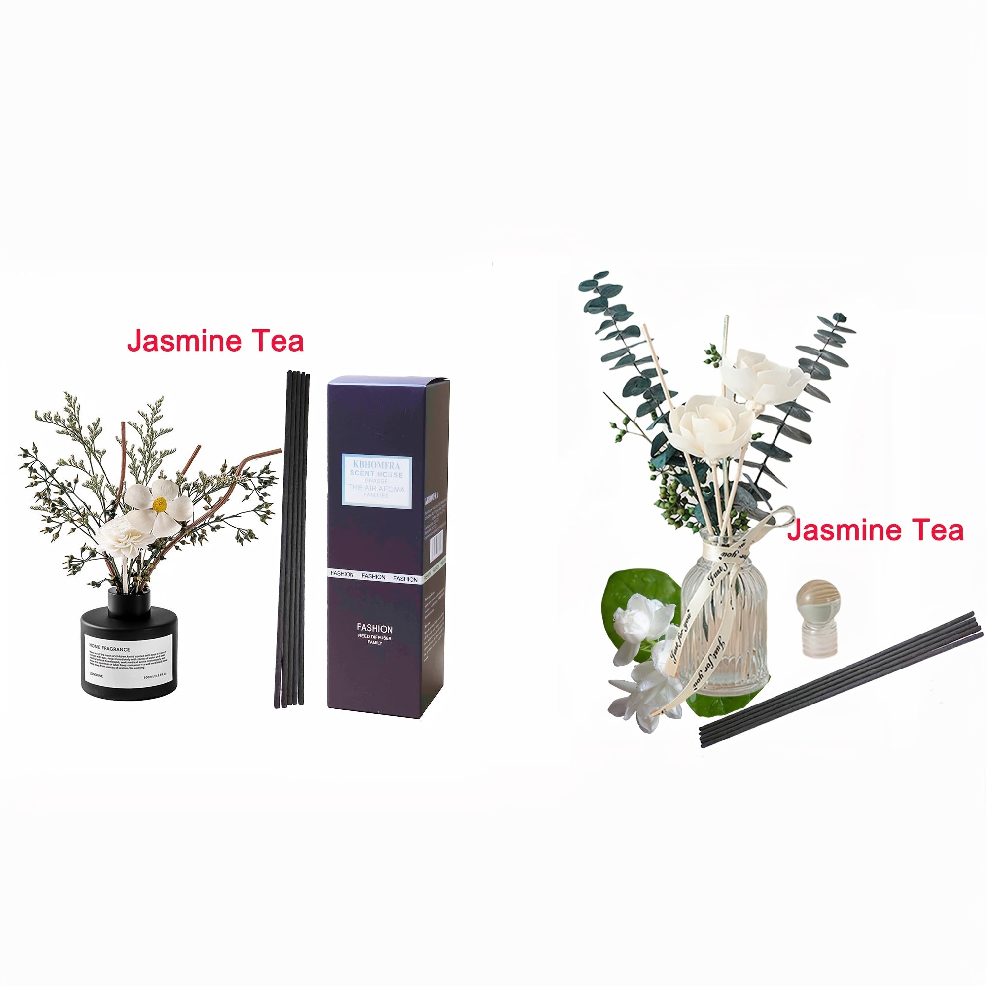 2pcs Gardenia Scented Christmas Reed Diffuser 3.38fl.oz Home Fragrance Aromatherapy Sticks