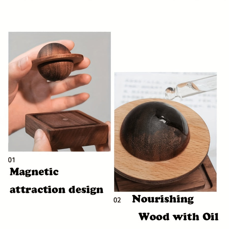 Wooden Sphere Aromatherapy Diffuser - Essential Oil Car & Home Fragrance Accessory, No Battery Required, Room Fragrance, Portable